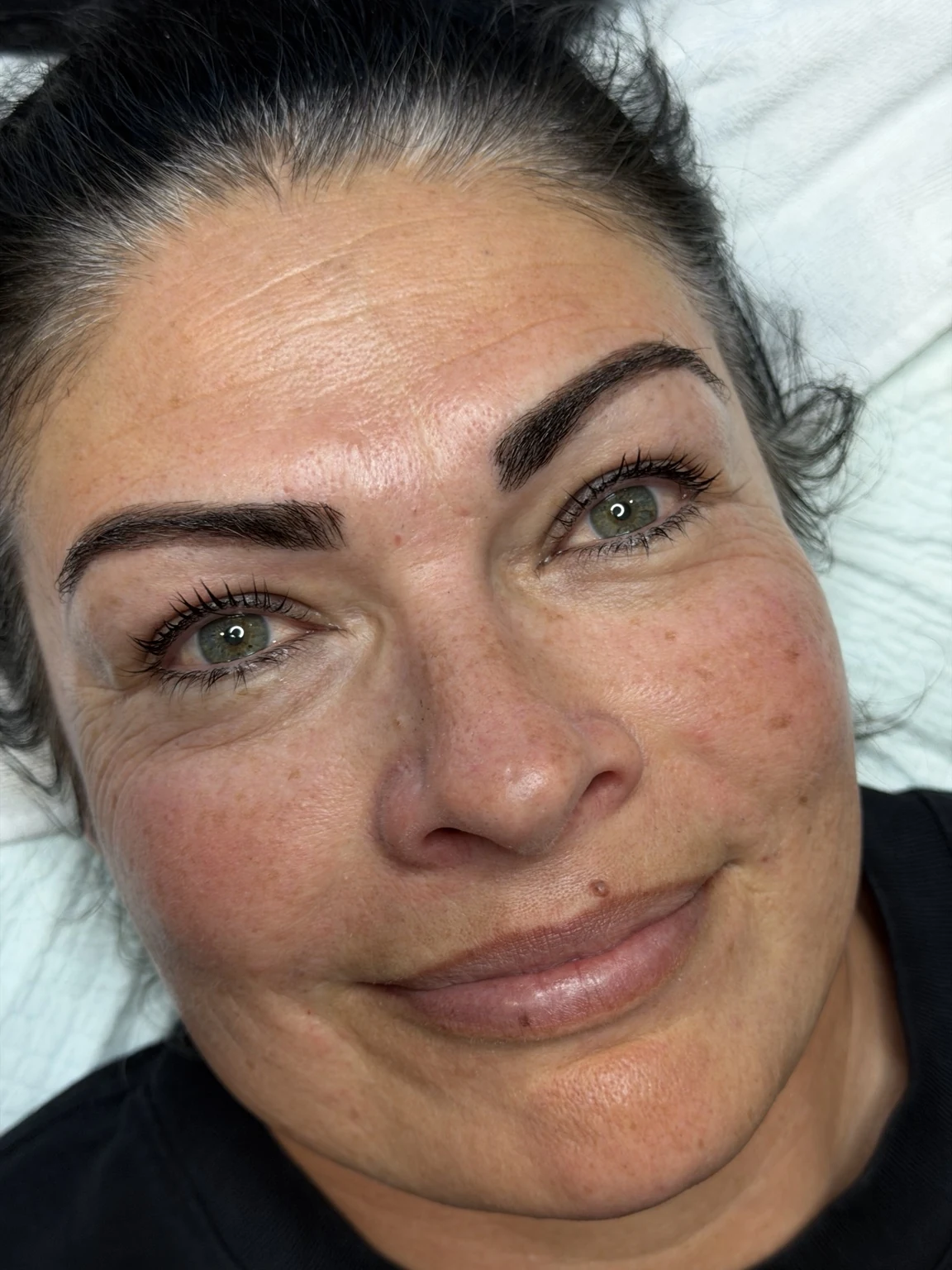Close-up of a Grace Studios brow and lash result